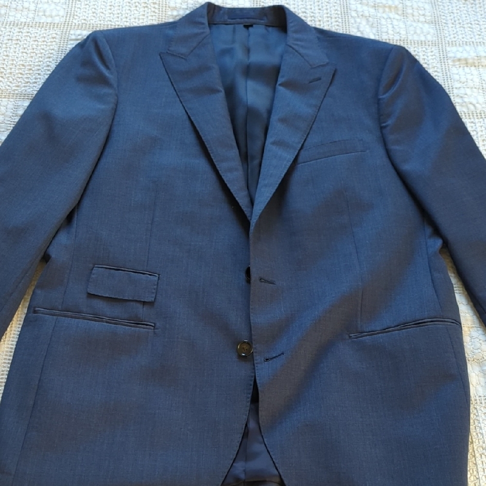 J. Crew Executive Blue Classic Suit Jacket with Notched Lapel